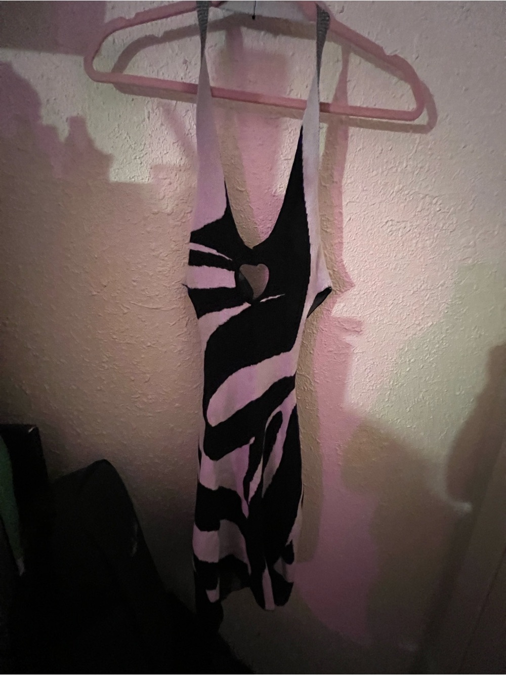 Black & White Zebra Cutout Bodycon Dress
